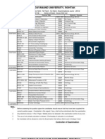 Date-Sheet, - M.tech June - 2012