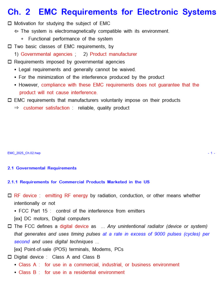 EMC Requirements for Electronic Systems | PDF | Antenna (Radio ...