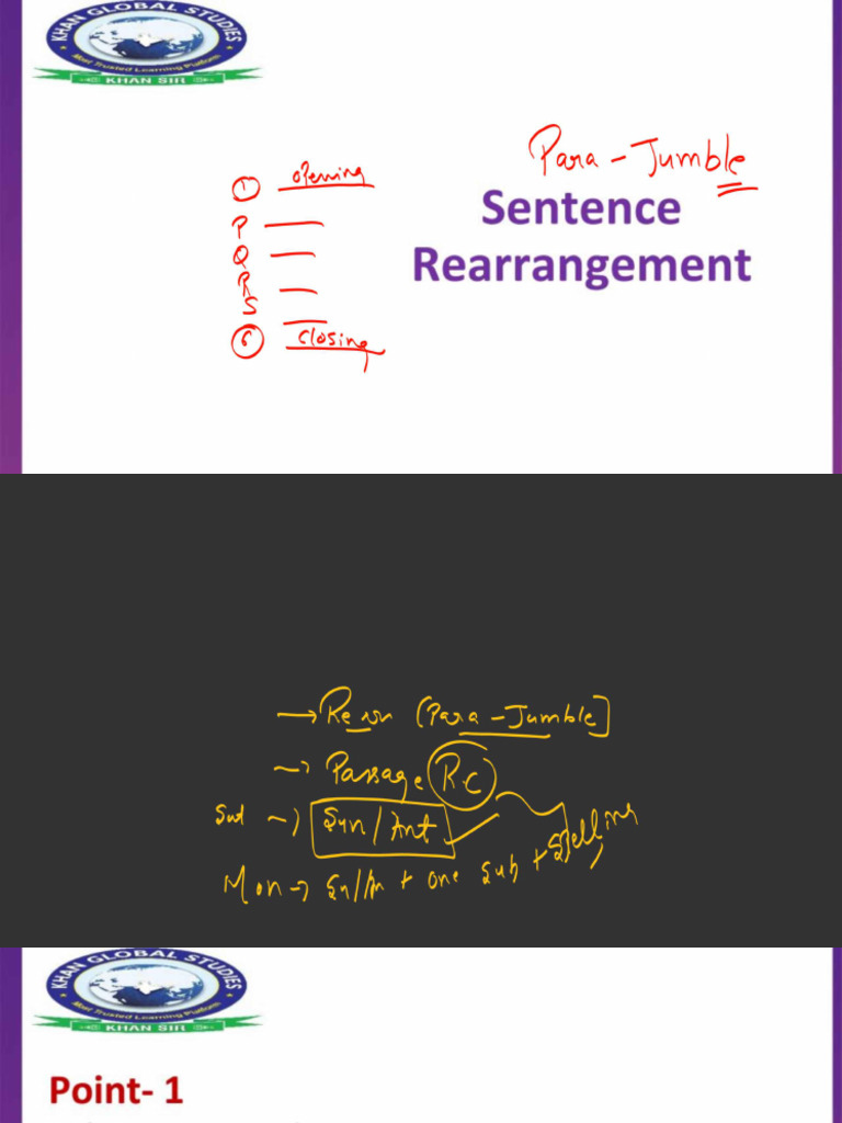 Lecture - 26 -- Rearrangement of the sentence_8539081313 | PDF