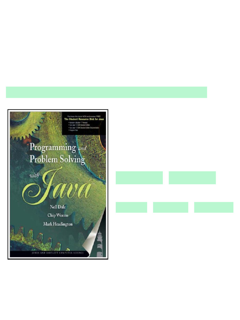 (Ebook) Programming and Problem Solving with Java by Nell B. Dale, Chip ...
