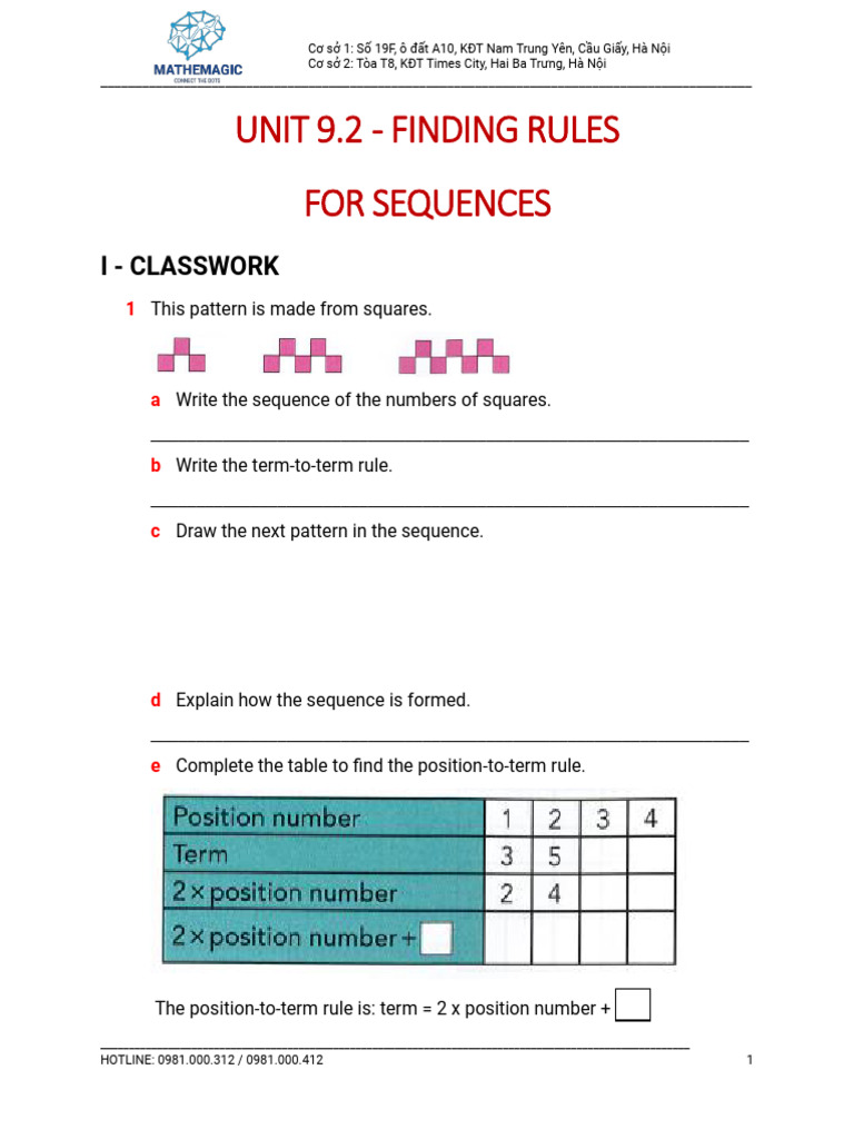 Finding Rules for Sequences in Patterns | PDF | Geometry | Euclidean ...