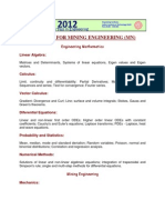 Syllabus For Mining Engineering (MN) : Linear Algebra