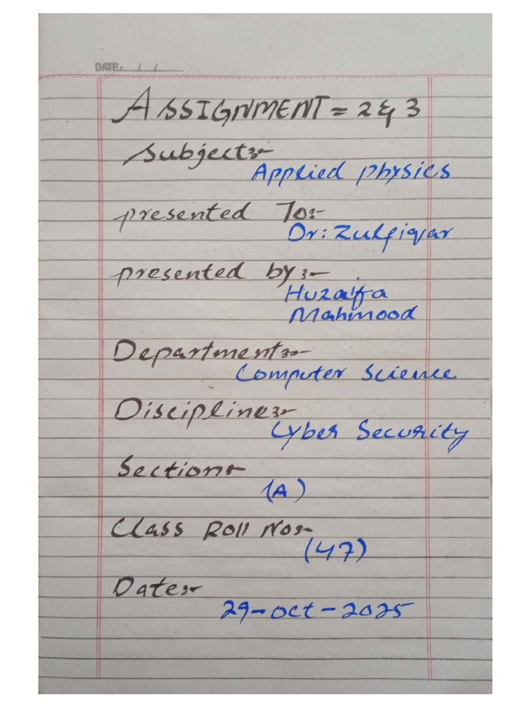 Physics Assignment - 02 and 3 | PDF