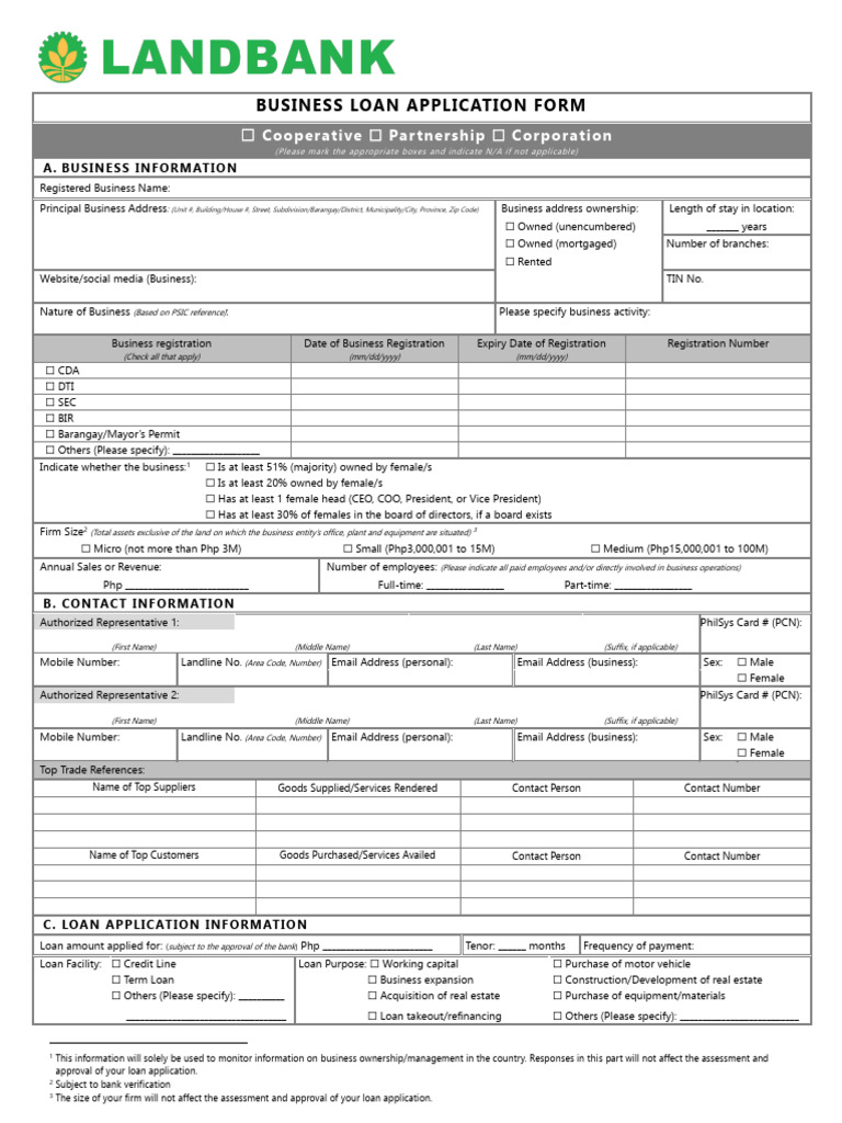 Business Loan Application Form | PDF | Surety