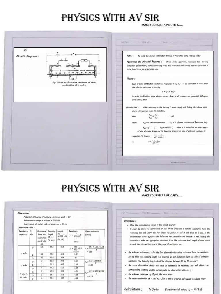 Experiment 3 (A) Series | PDF