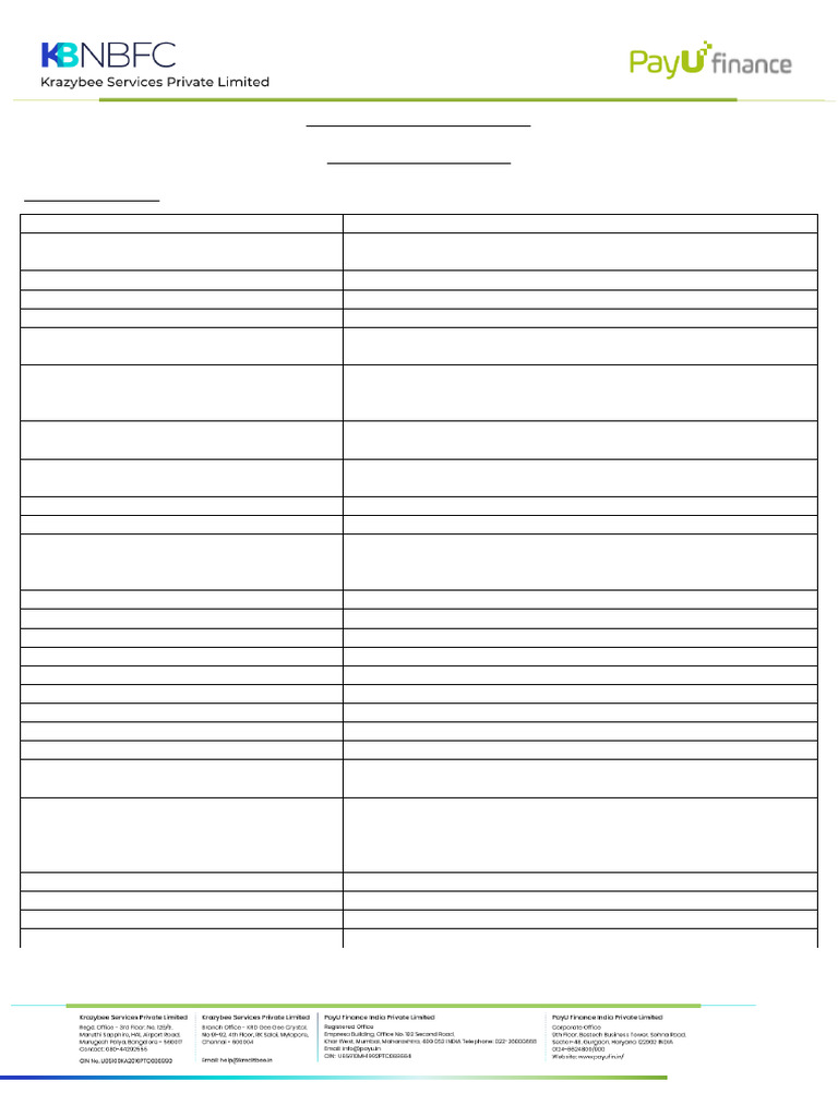 KB240405SVOCY - KFS & Sanction Letter | PDF | Loans | Foreclosure