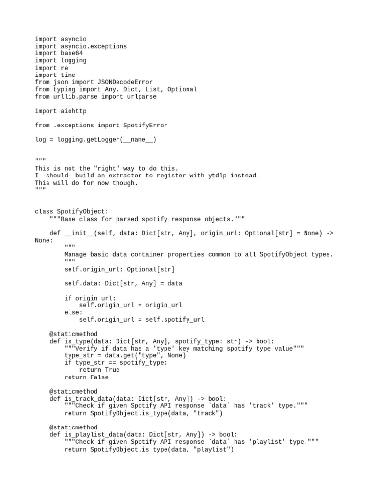 Spotify API Data Parsing Classes | PDF | Uniform Resource Identifier ...