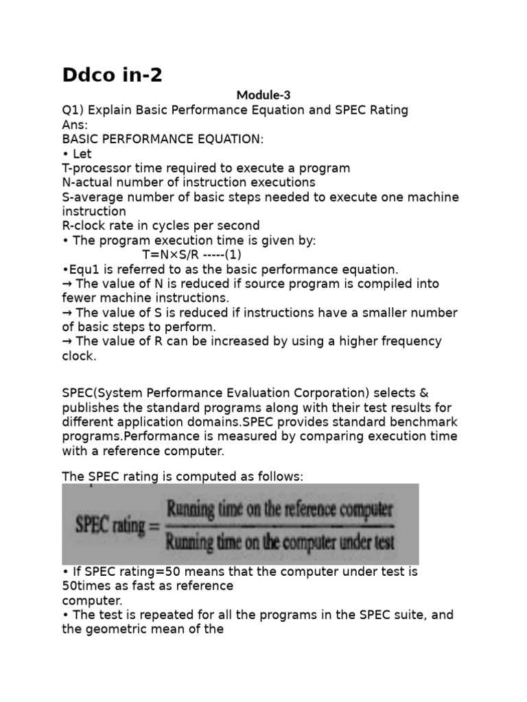 Performance Equation and CPU Operations | PDF | Computer Data Storage ...