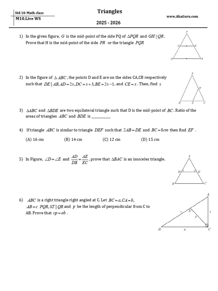 Geometry Problems for 10th Grade Math | PDF