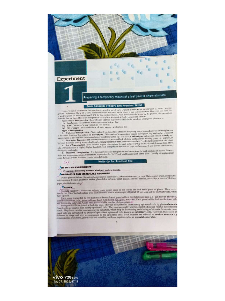 Bio Exp. Class 10 Science Lab Manual | PDF
