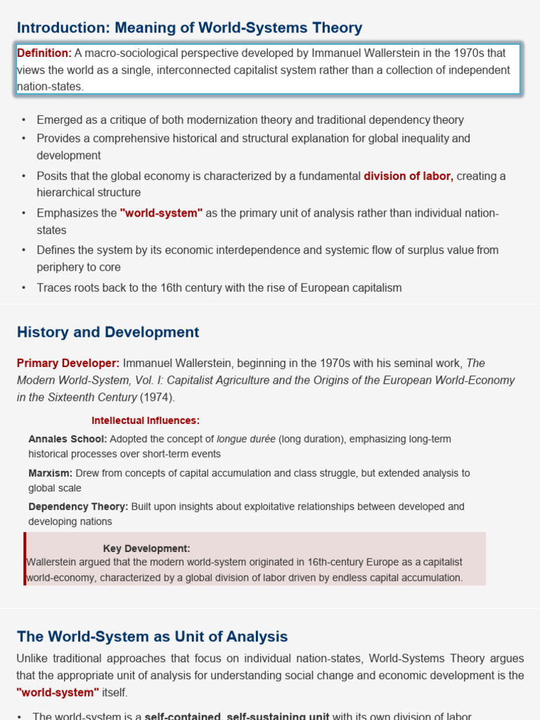 Understanding World-Systems Theory | PDF | World Systems Theory ...