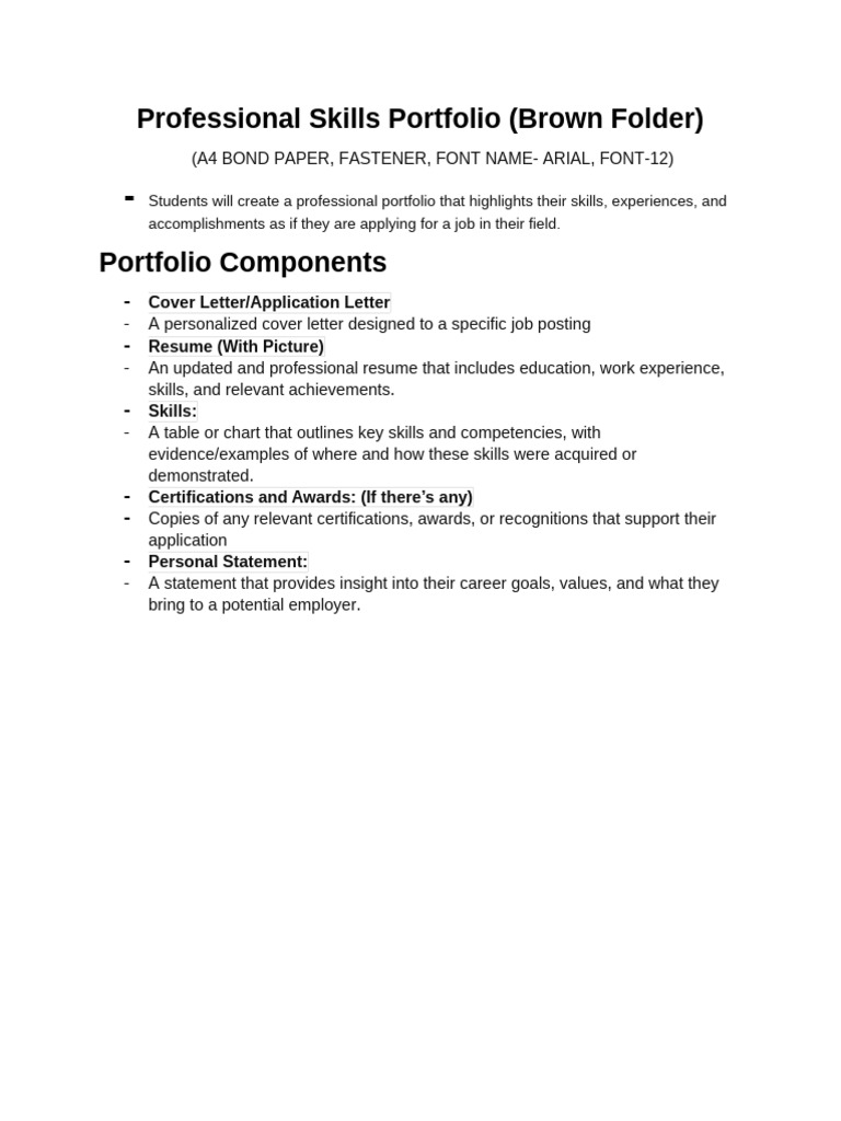 Professional Skills Portfolio Guide | PDF | Résumé