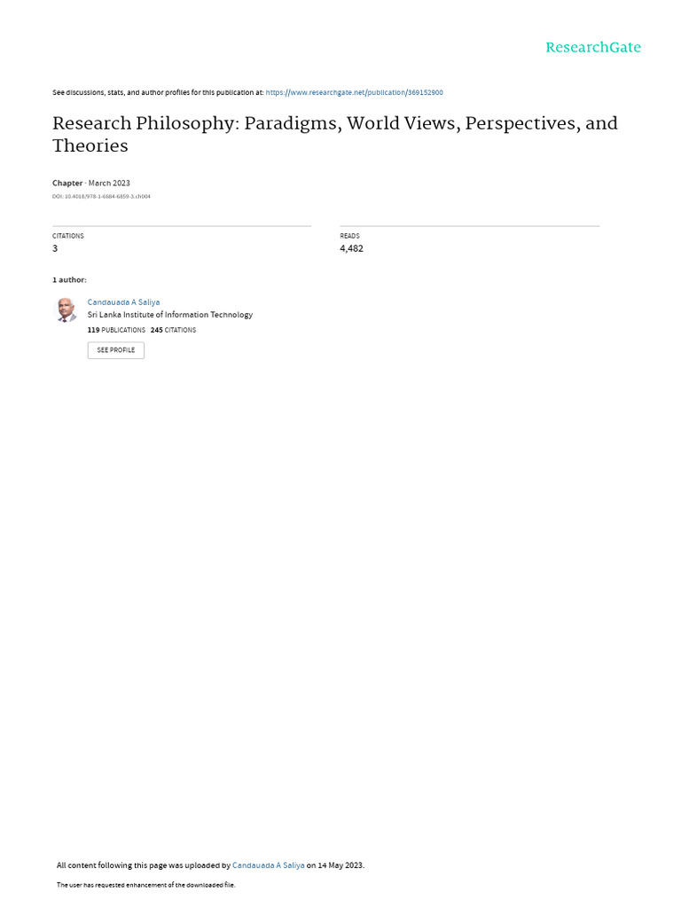 Research Philosophy: Paradigms & Theories | PDF | Positivism ...