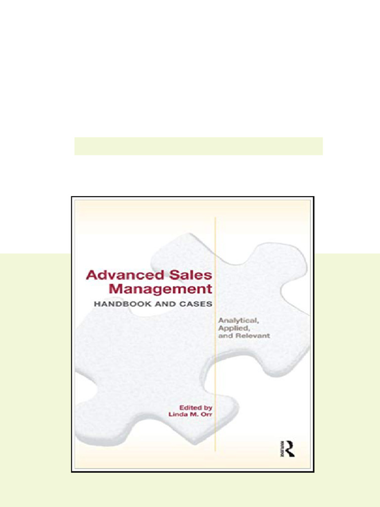 (eBook PDF) Advanced Sales Management Handbook and Cases Complete ...