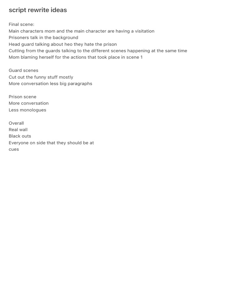 Script Rewrite Ideas | PDF