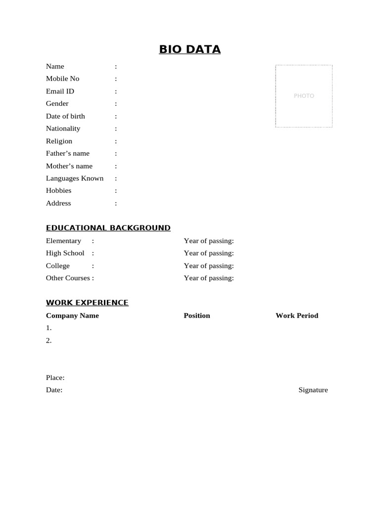 Biodata | PDF