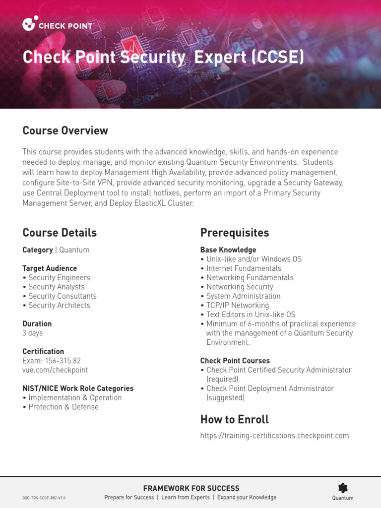 Check Point Security Expert Course Overview | PDF | Virtual Private ...