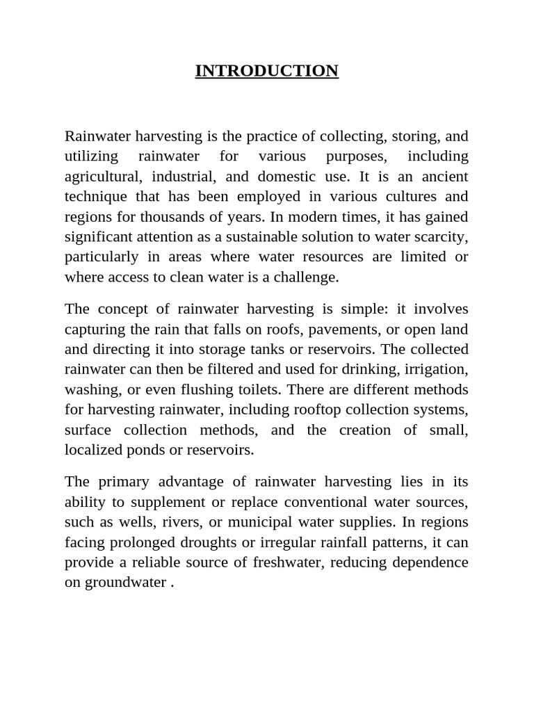 Rain Water Harvesting Project | PDF | Groundwater | Surface Runoff