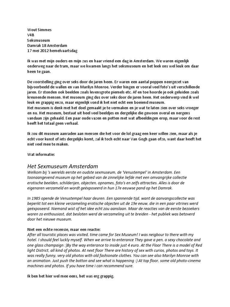 CA Verslag Seksmuseum | PDF