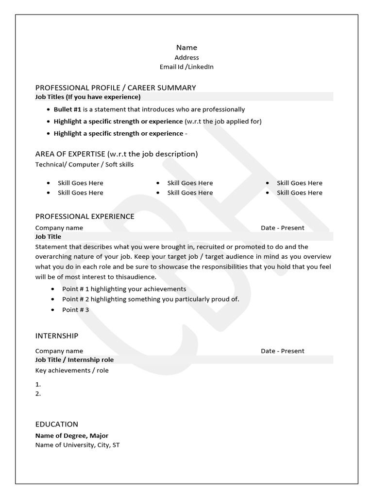 Professional Resume Template Guide | PDF
