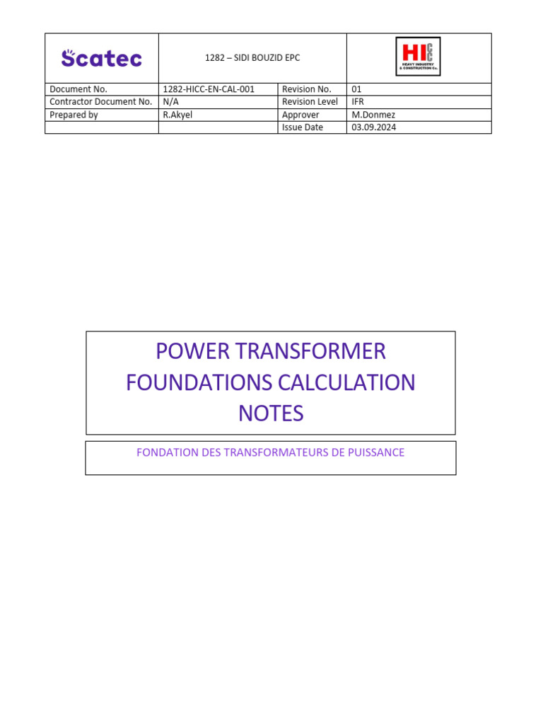 Power Transformer Foundation Calculations | PDF | Strength Of Materials ...