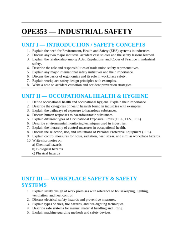 Industrial Safety: EHS Systems Overview | PDF | Occupational Safety And ...