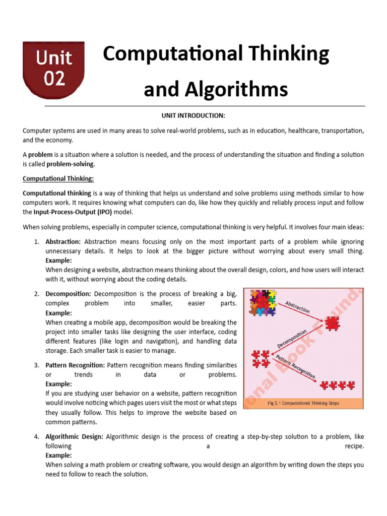 Computational Thinking and Algorithms Guide | PDF | Algorithms ...