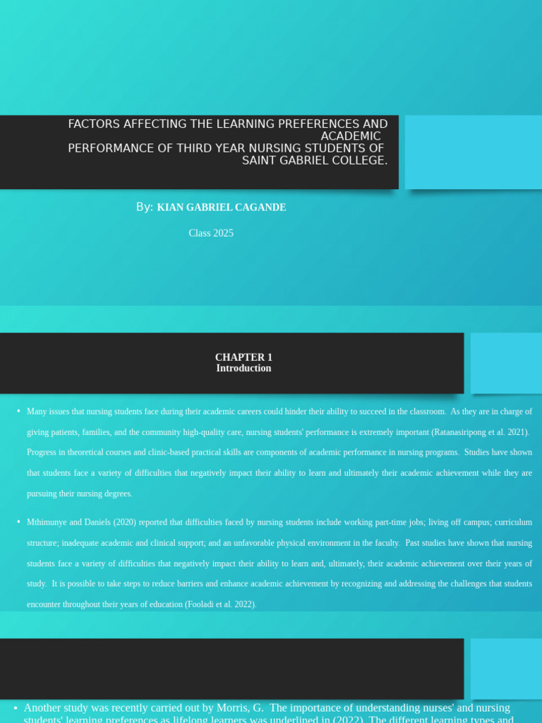 Factors Influencing Nursing Students' Learning | PDF | Learning Styles ...