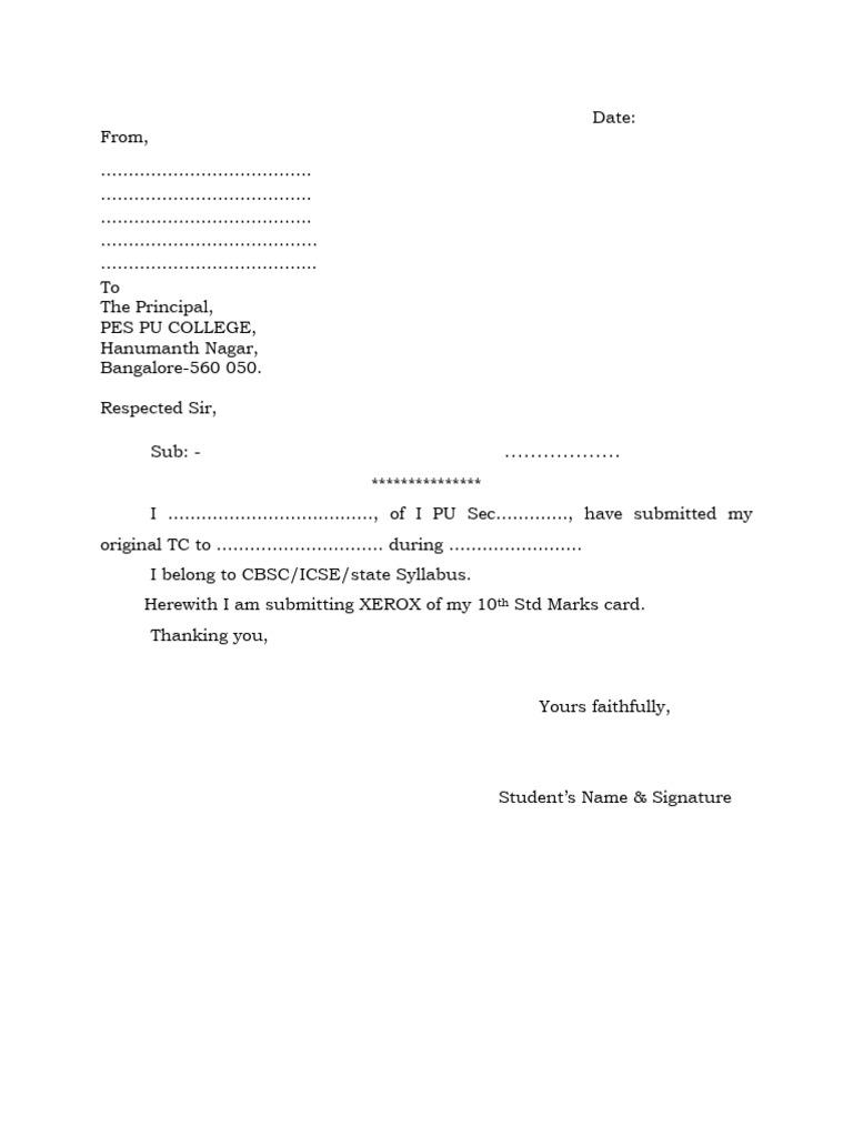 TC Submission Confirmation Letter | PDF