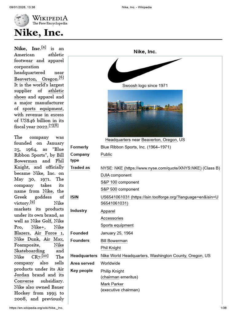 Nike, Inc.: History and Overview | PDF | Nike
