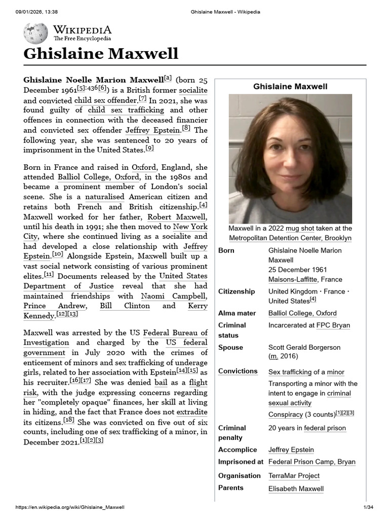 Ghislaine Maxwell: Mug Shot & Convictions | PDF | Justice | Crime ...