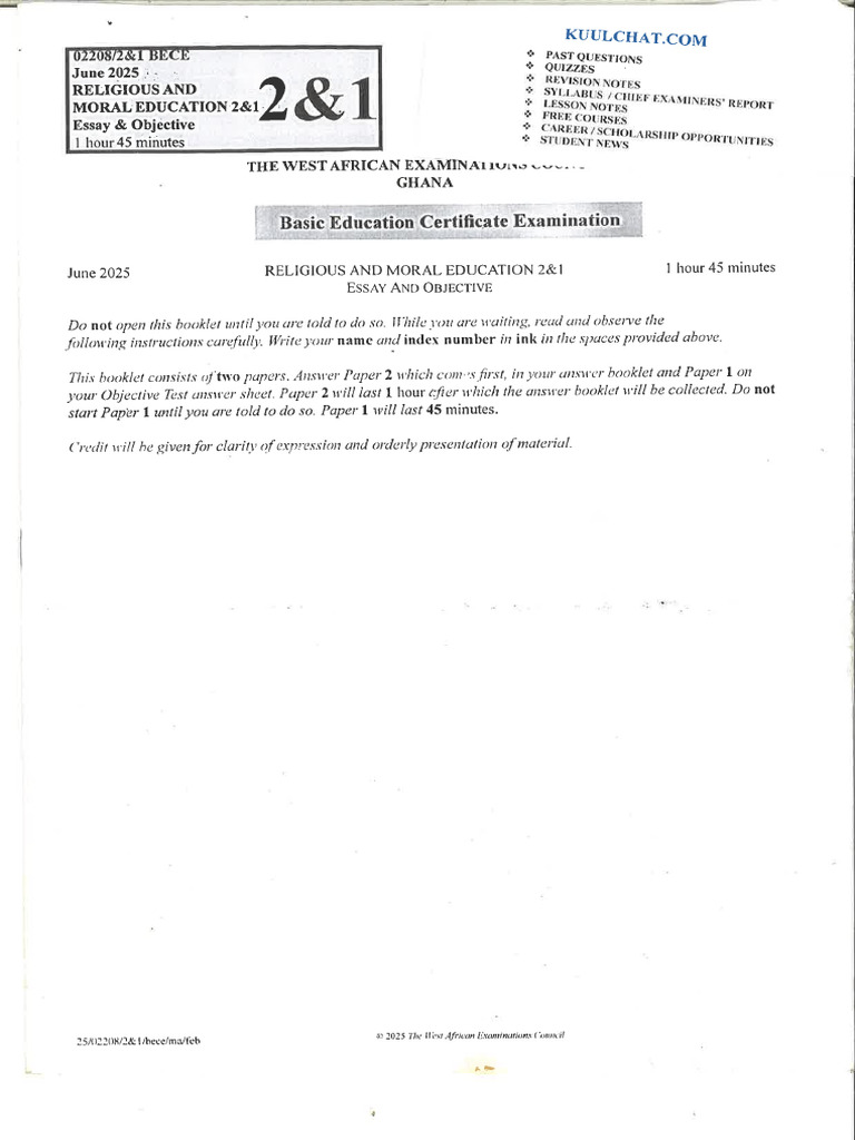 Bece 2025 Rme | PDF