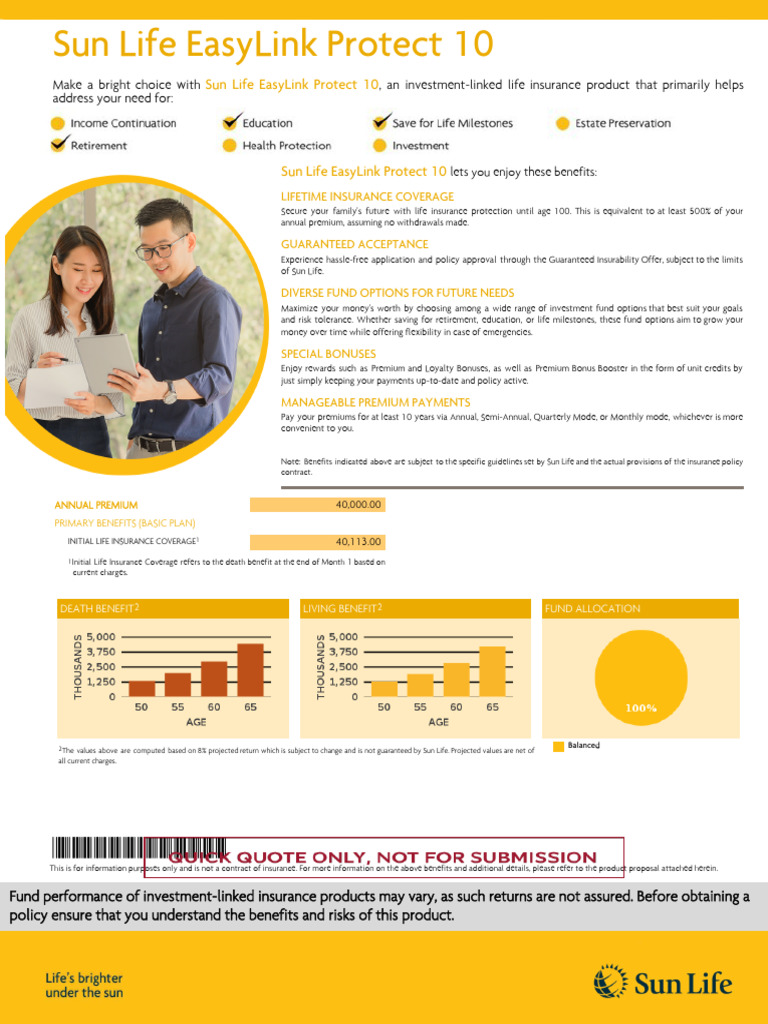 Sun Life EasyLink Protect 10 Overview | PDF | Insurance | Life Insurance
