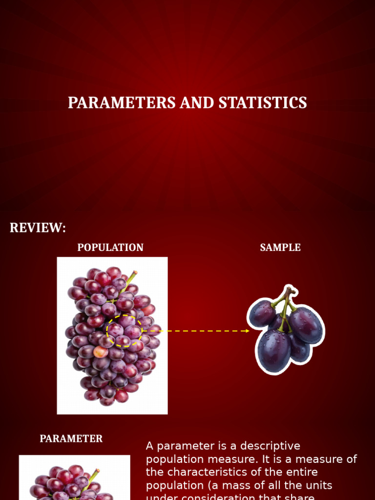 SP6 & SP7 - Parameters and Statistics and Sampling Distribution | PDF ...