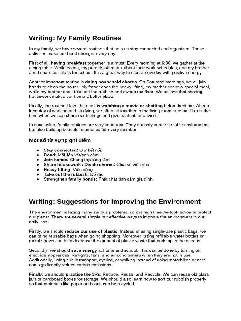 Family Routines for Stronger Bonds | PDF | Reuse | Recycling