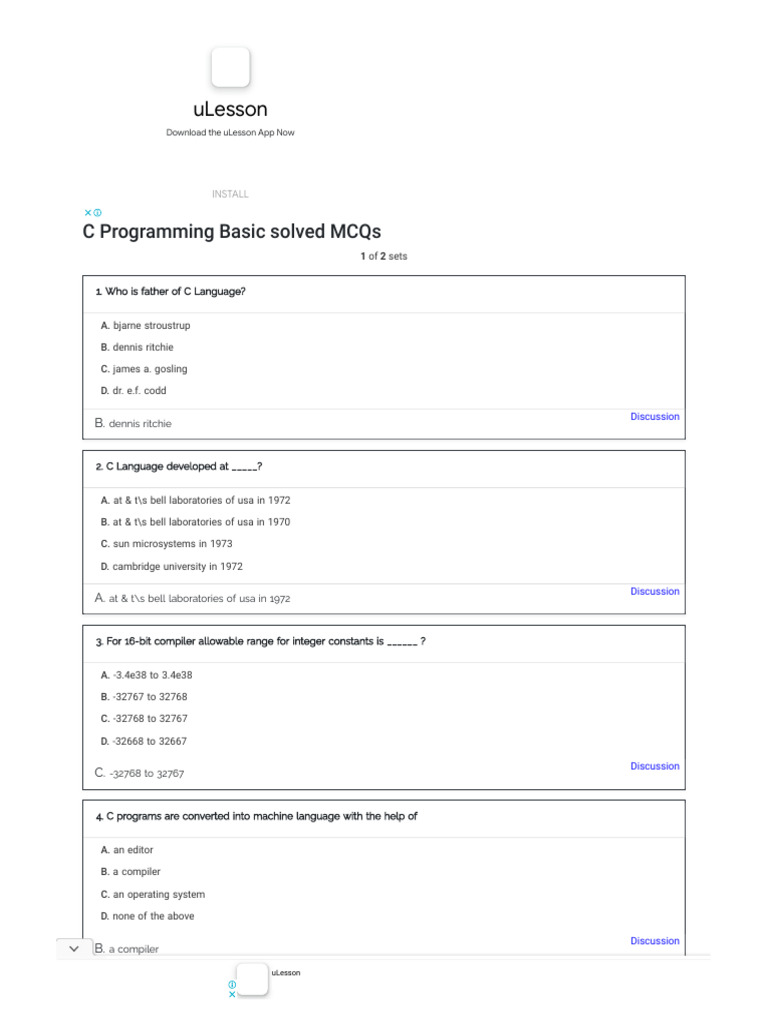 C Programming MCQs with Answers | PDF | Control Flow | Software Engineering