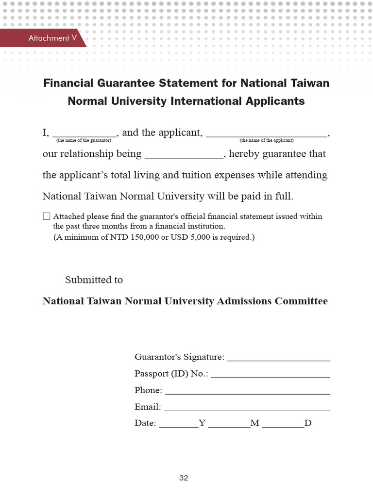 Financial Guarantee for NTNU Applicants | PDF