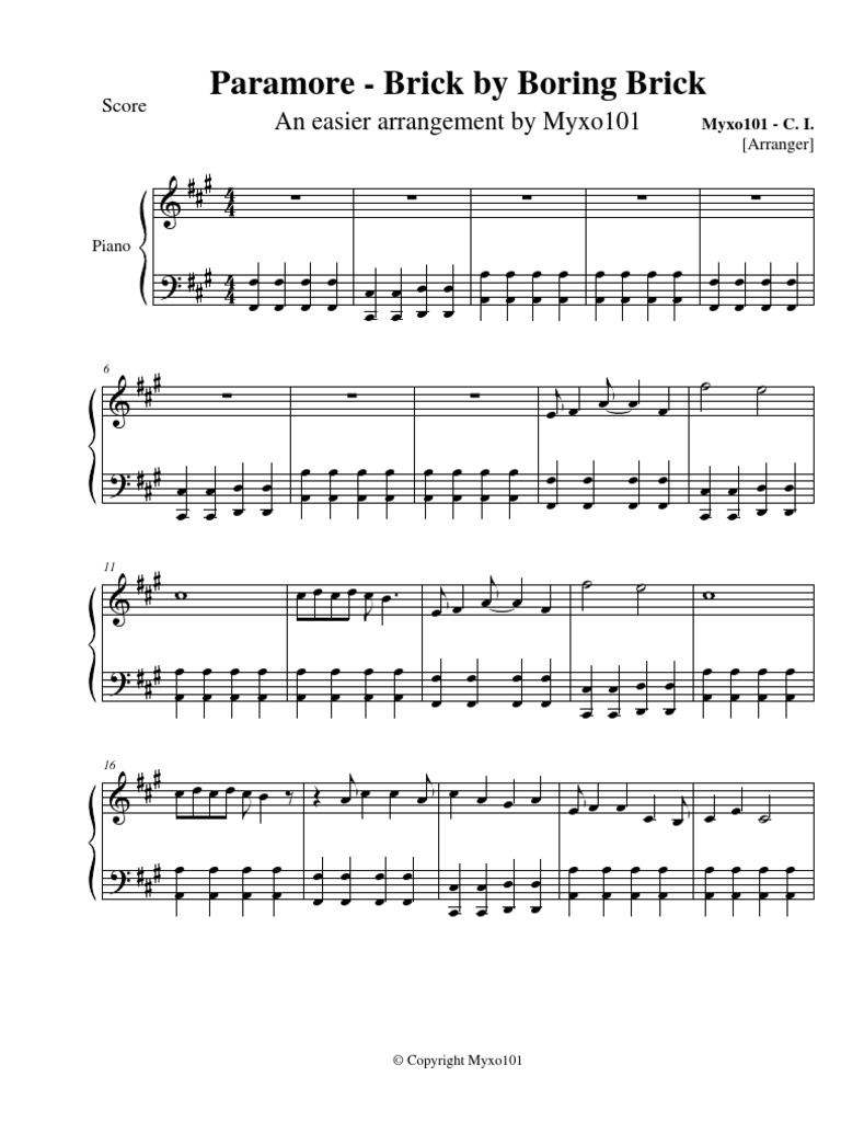 Brick by Boring Brick PDF Songs Written Song Recordings Produced