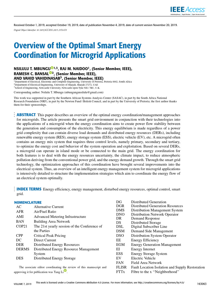 Optimal Smart Energy Coordination in Microgrids | PDF | Smart Grid ...
