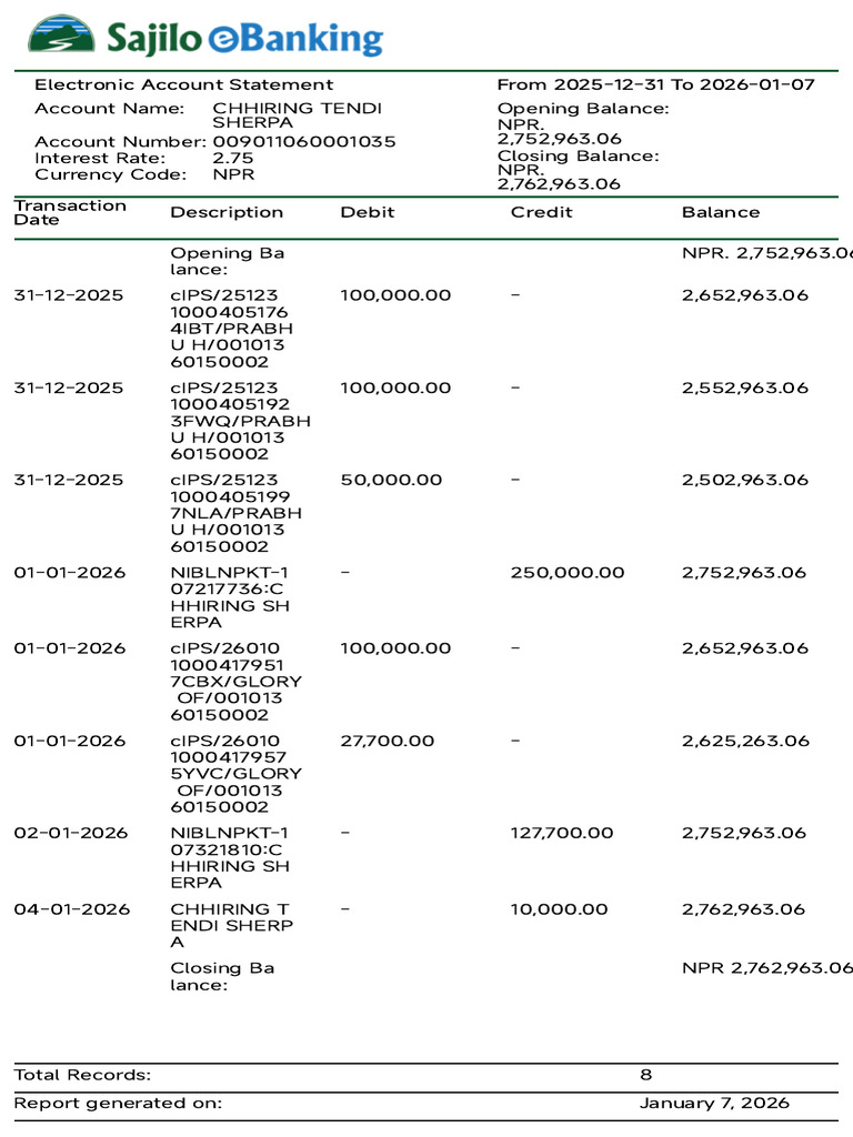 Electronic Account Statement Summary | PDF