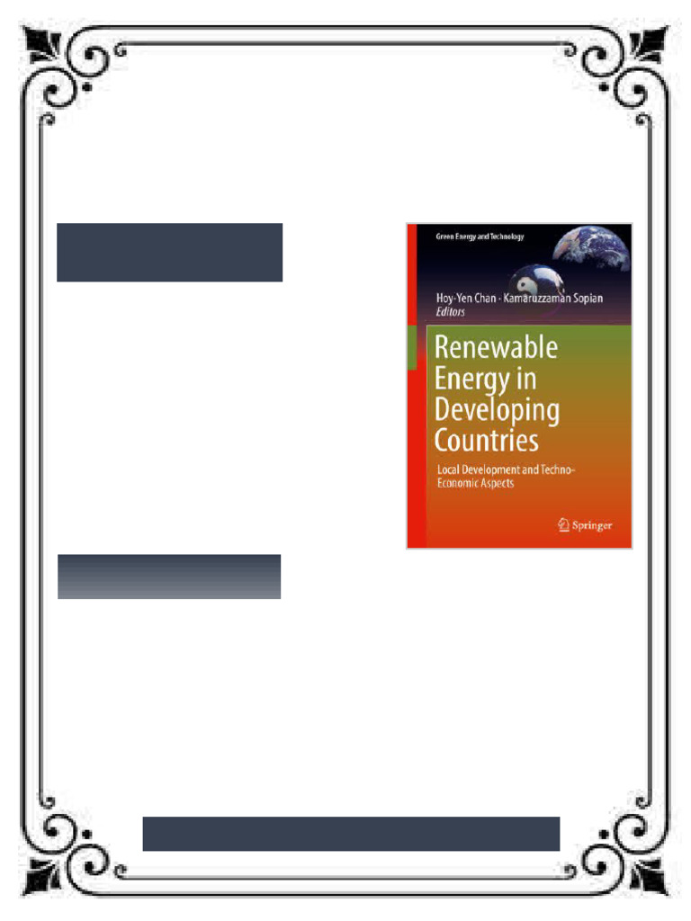 Renewable Energy in Developing Countries Local Development and Techno  Economic Aspects Hoy-Yen Chan eBook ARC digital version | PDF | Renewable  Energy | Hydroelectricity