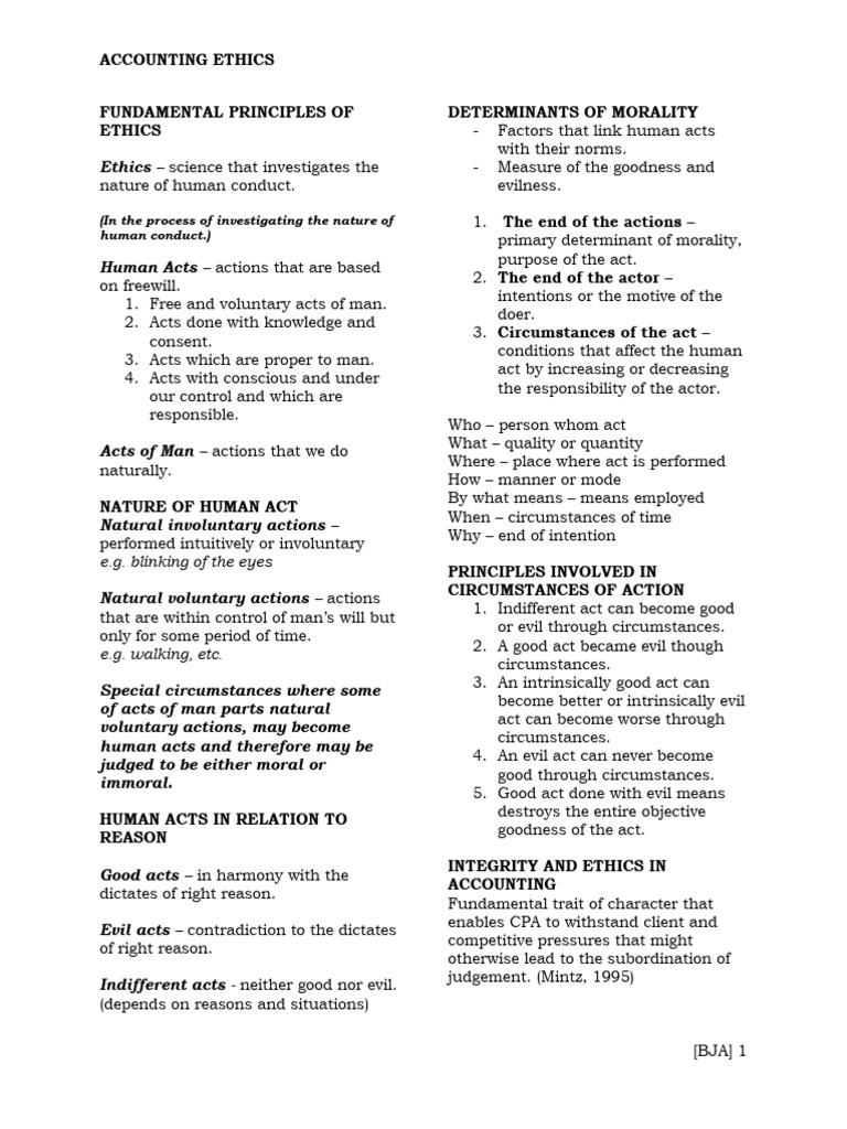 01 Fundamental Principles of Ethics | PDF | Morality | Accounting