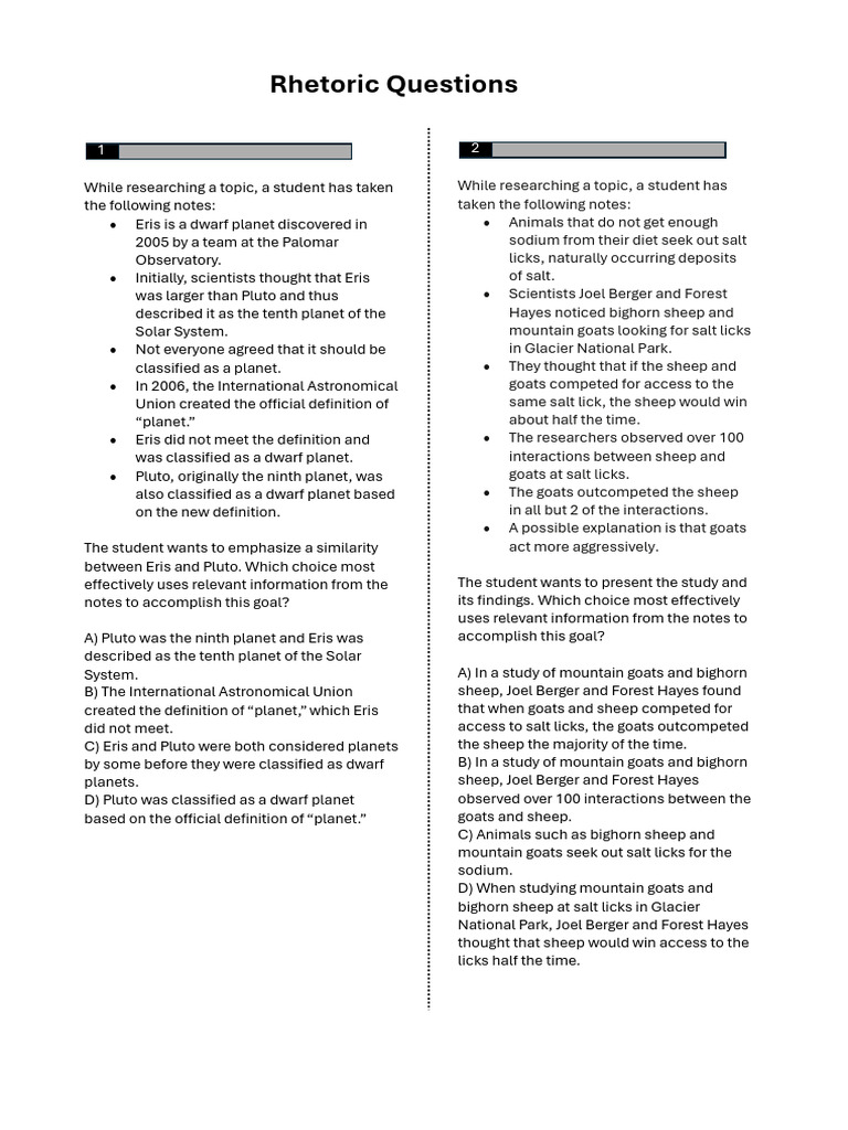 Rhetoric Questions and Study Summaries | PDF