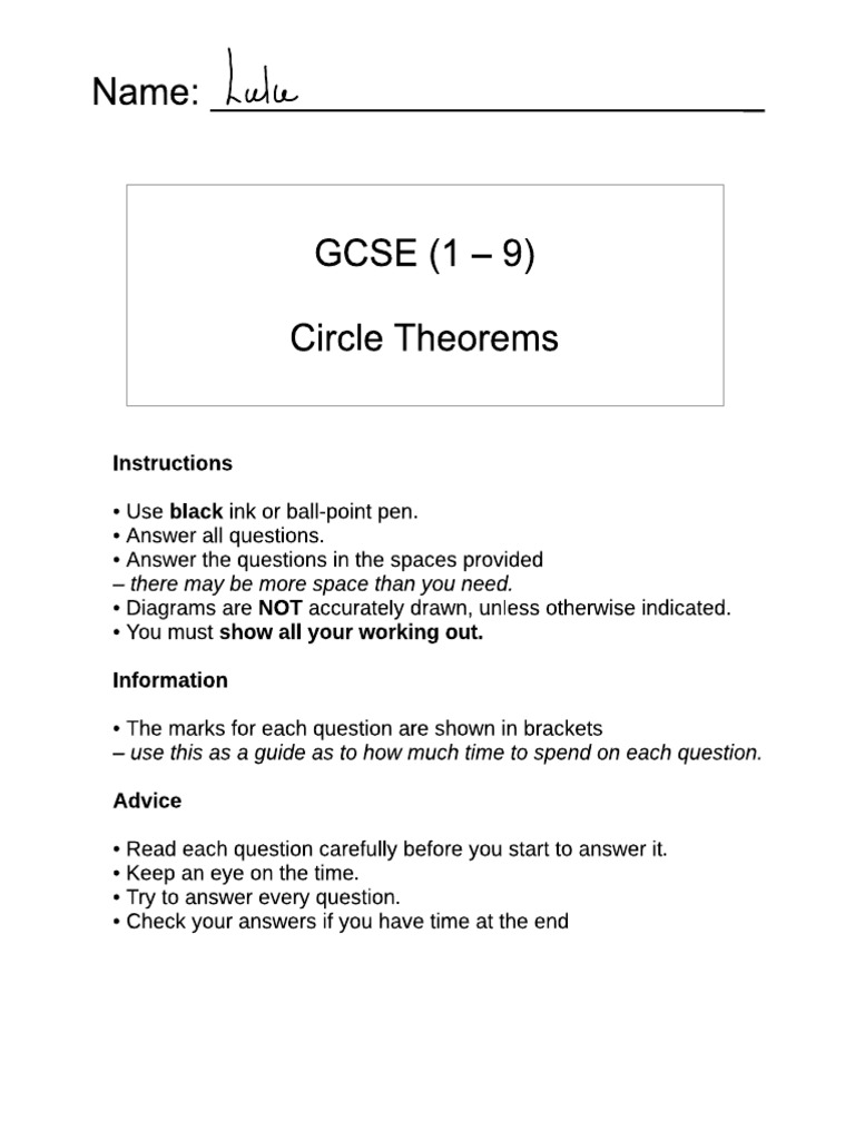 6 Circle Theorems | PDF