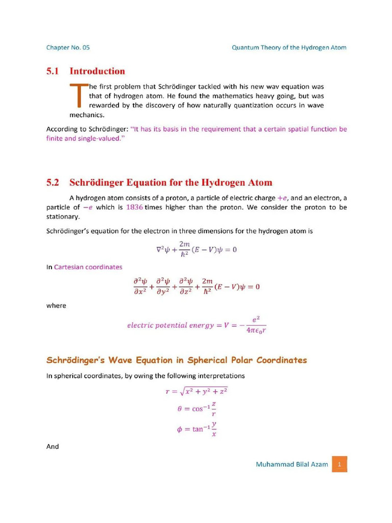Schrodinger Equation | PDF