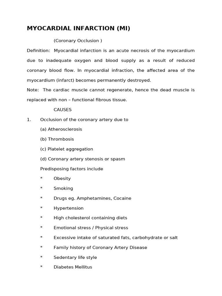 MYOCARDIAL INFARCTION | PDF | Myocardial Infarction | Coronary Circulation