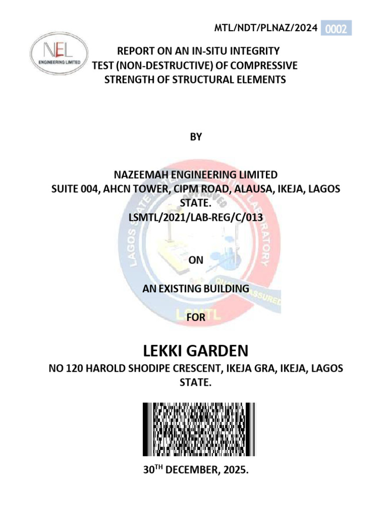 Non-Destructive Integrity Test Report | PDF | Ultrasound | Waves
