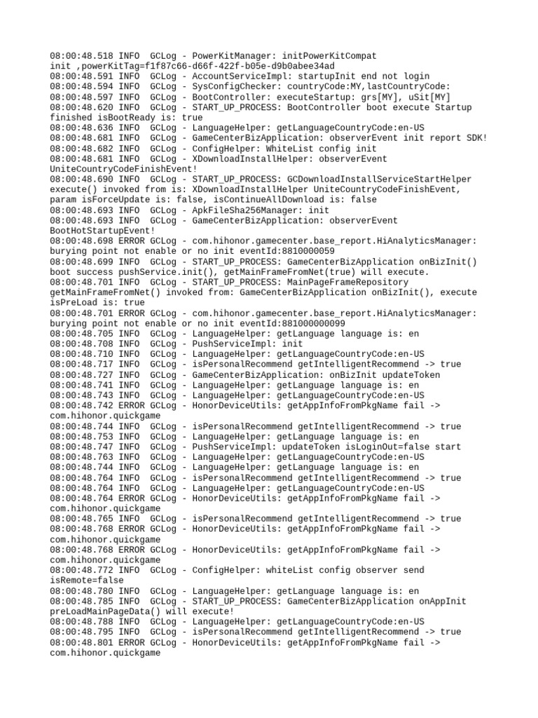 Game Center Application Startup Log | PDF | Software Engineering ...