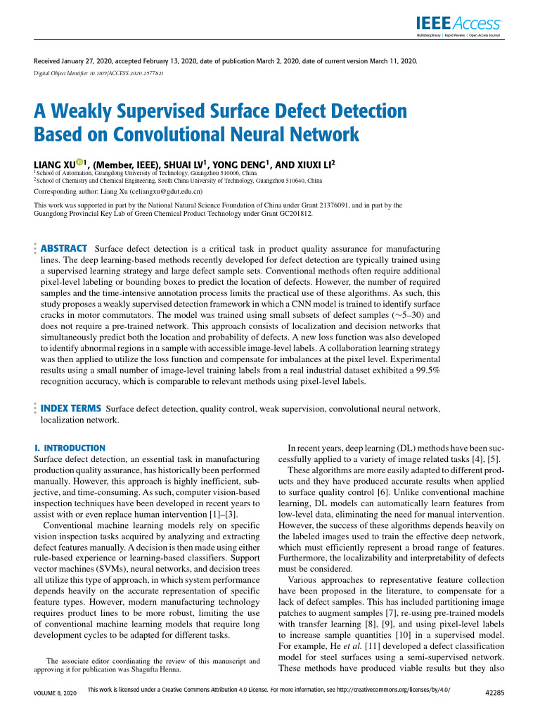 Weakly Supervised Defect Detection CNN | PDF | Image Segmentation ...