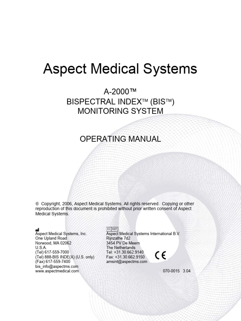 A-2000 BIS Monitoring System Manual | PDF | Electricity | Electrical ...